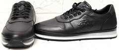 Осенние кроссовки мужские кожа TKN Shoes 155 sl Black.