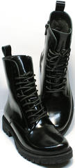 Зимние теплые ботинки ботинки с высоким берцем с молнией женские Ari Andano 740 All Black.