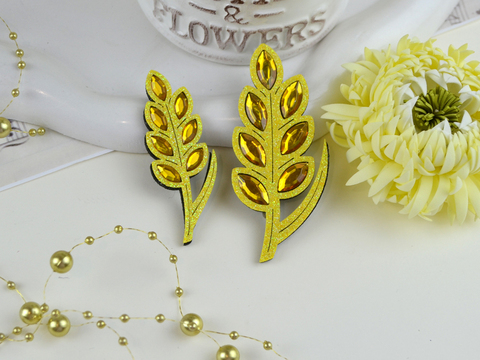 Вирубка Колосок з камінцями жовтий