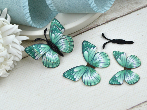 Метелики вирізані МІНІ зелені №22