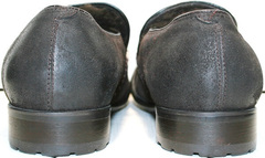 Повседневные туфли мужские мокасины кожаные зимние Welfare 555841 Dark Brown Nubuk & Fur.