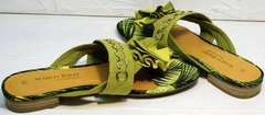 Модные женские шлепанцы сандали летние Marco Tozzi 2-27104-20 Green.