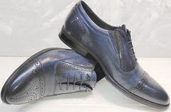 Красивые мужские туфли под брюки Ikoc 3805-4 Ash Blue Leather.