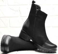 Чёрные ботильоны ботинки женские осень Cut Shoes 470-42410-27 Black.