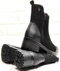 Осенние ботильоны ботинки женские на каблуке 5 см Cut Shoes 470-42410-27 Black.