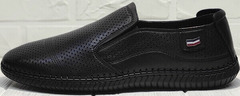 Черные слипоны мужские туфли спортивного стиля Ridge Z-291-80 All Black.