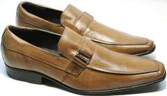 Мужские стильные туфли квадратный носок Mariner 12211 Light Brown.