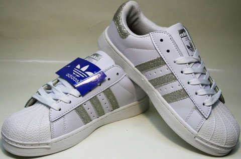 Белые кроссовки адидас Adidas Superstar White Silver-R