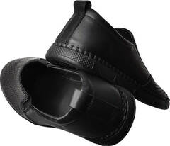 Кэжуал стиль красивые туфли слипоны мужские лето Arsello 1822 Black Leather.