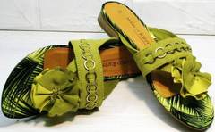 Красивые сандалии шлепки на лето женские Marco Tozzi 2-27104-20 Green.