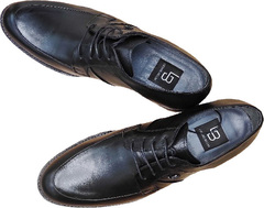 Классические черные туфли мужские натуральная кожа Luciano Bellini F823 Black Leather.