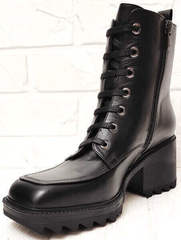 Красивые ботильоны осенние ботинки женские на каблуке 7 см Marani Magli 1227-021 Black.