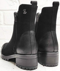 Кожаные ботинки женские ботильоны на каблуке 5 см Cut Shoes 470-42410-27 Black.