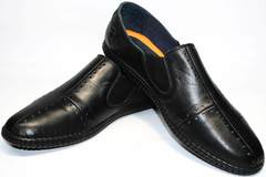 Кожаные летние туфли мужские Luciano Bellini 107607 Black.