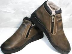 Зимние ботинки из натуральной кожи Rifellini Rovigo 046 Brown Black.