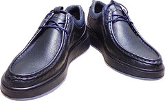 Кожаные кроссовки мокасины мужские на шнурках Arsello 22-01 Black Leather.