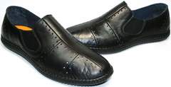 Летние мужские туфли с перфорацией Luciano Bellini 107607 Black.