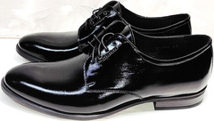 Классические туфли черные лаковые мужские Ikoc 2118-6 Patent Black Leather
