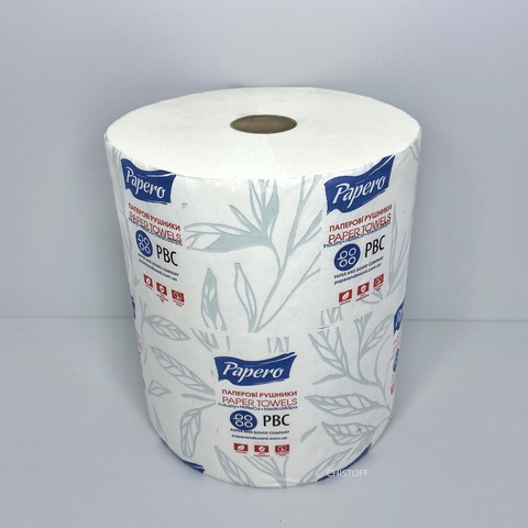 Полотенце бумажное Papero Джамбо 2сл. 120 м без перфорации вес 19 г белое (RL025)