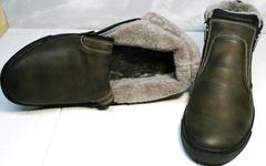 Зимние ботинки на цигейке мужские Rifellini Rovigo 046 Brown Black.