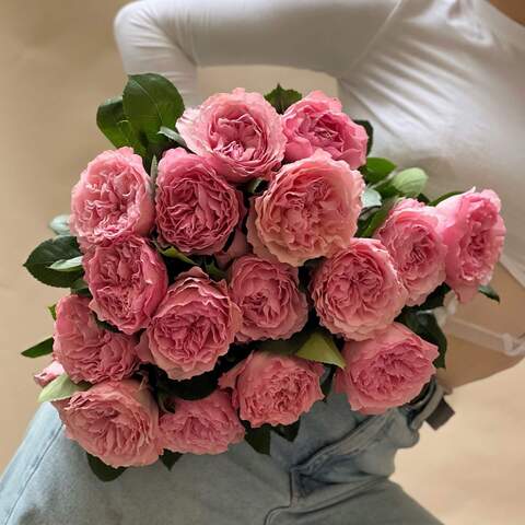 Photo of Soft pink dreamy bouquet of peony roses «Princess in Love»