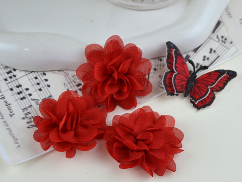 Квітка шифонова червона