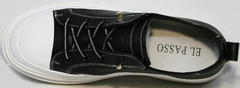 Летние кроссовки туфли женские кожаные El Passo sy9002-2 Sport Black-White.