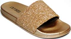 Красивые шлепанцы J.B.P. Shoes NU25 Gold.