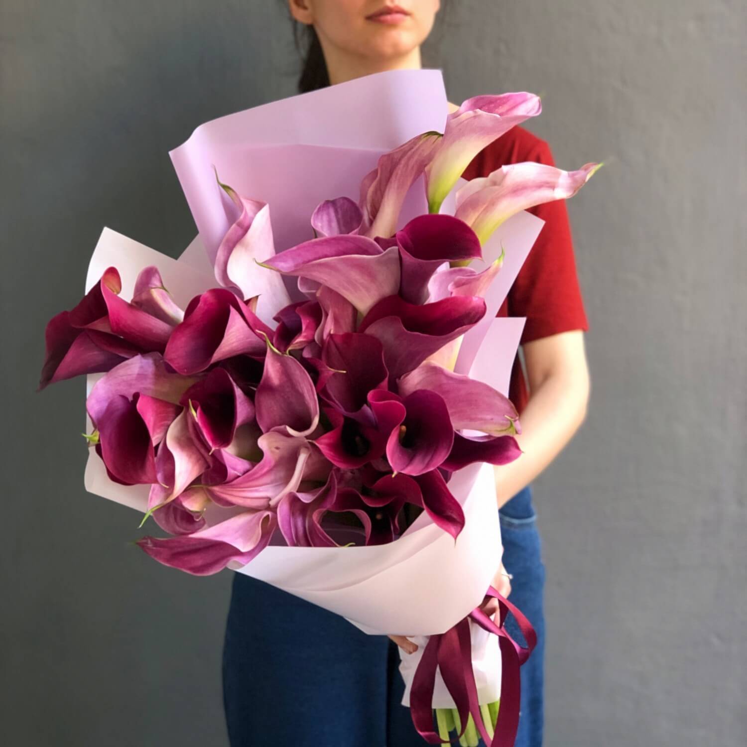 39 plum calla lilies delivery to Lviv - Kvitna - Zantedeschia Purple