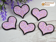 Патч Сердечко цвет тюльпан на фетре