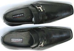 Модные мужские туфли классические без шнурков Mariner 4901 Black.