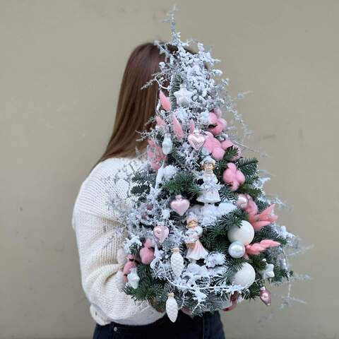 Christmas tree «Princess dreams», Flowers: Nobilis, Asparagus, Gossypium, Decoration