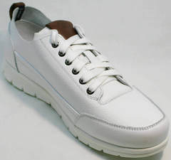 Туфли в виде кроссовок мужские белые Faber 193909-3 White.
