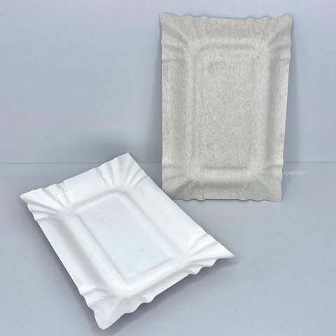 Тарелка бумажная картон прямоугольная