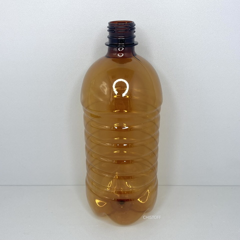 Бутылка 1л коричневая с узким горлом с крышкой