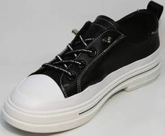 Модные женские туфли кроссовки городские El Passo sy9002-2 Sport Black-White.