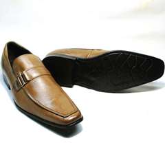 Коричневые мужские туфли лоферы кожаные Mariner 12211 Light Brown