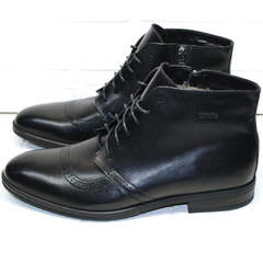 Кожаные ботинки зимние мужские Ikoc 3640-1 Black Leather.