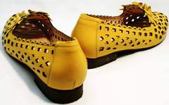 Модные женские туфли босоножки натуральная кожа Phany 103-28 Yellow.