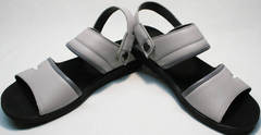 Мужские кожаные шлепки сандали из натуральной кожи Ikoc 3294-3 Gray.