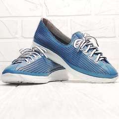 Модные кроссовки сникерсы женские летние Wollen P029-2096-24 Blue White.