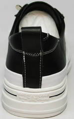 Красивые модные кроссовки туфли женские на маленьком каблуке El Passo sy9002-2 Sport Black-White.