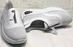 Кожаные сникерсы женские кроссовки из натуральной кожи Wollen P029-259-02 All White.