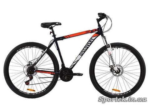 Гірський універсальний велосипед Discovery Trek 2020 року - чорно-біло-помаранчевий