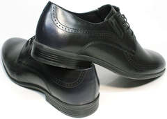 Строгие туфли туфли со шнурками мужские Ikos 3416-4 Dark Blue.