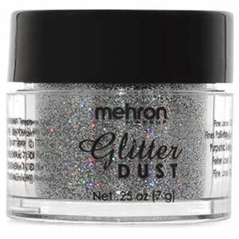 MEHRON Рассыпчатые блестки Glitter Dust, Holographic Silver (Голографическое серебро), 7 г