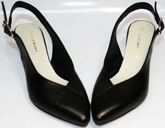 Женские летние туфли на низком каблуке Kluchini 5190 Black.