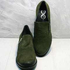 Красивые туфли на широком каблуке 5 см женские демисезонные Miss Rozella 503-08 Khaki.