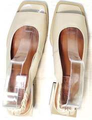 Квадратные туфли босоножки бежевые Brocoli H150-9137-2234 Cream.