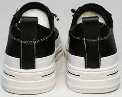 Летние женские кеды туфли кэжуал El Passo sy9002-2 Sport Black-White.
